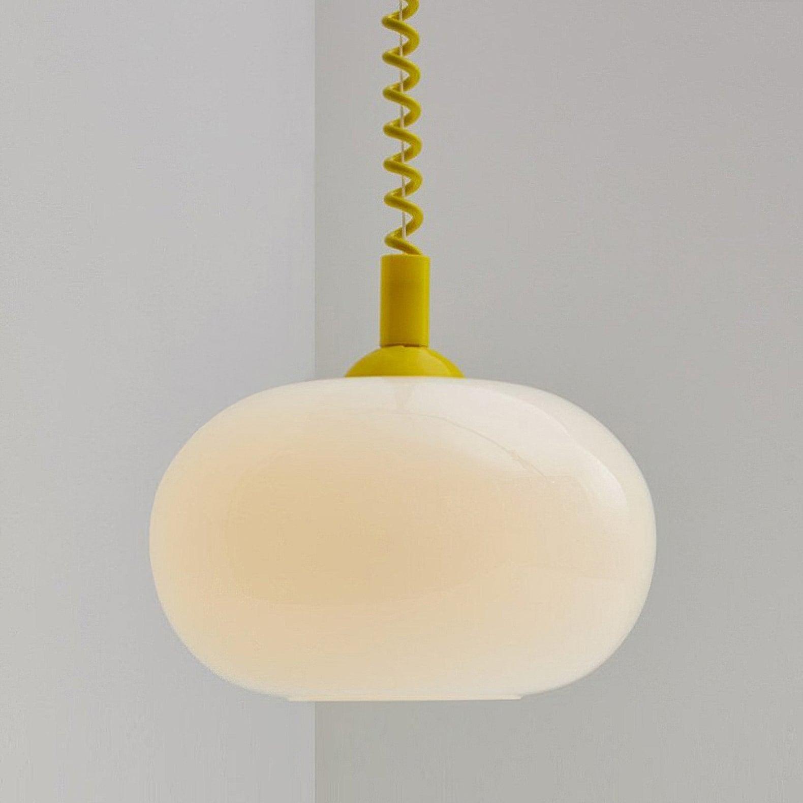 Colorful Macaron Spring Pendant Light with Adjustable Height