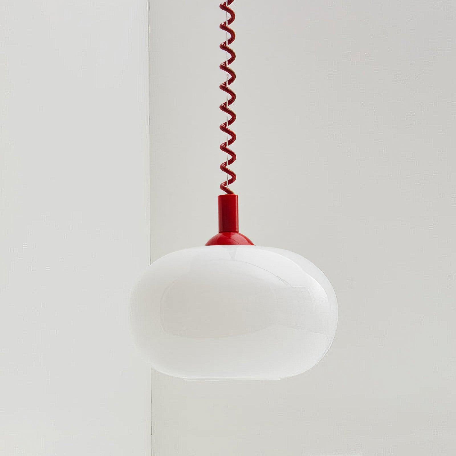Colorful Macaron Spring Pendant Light with Adjustable Height